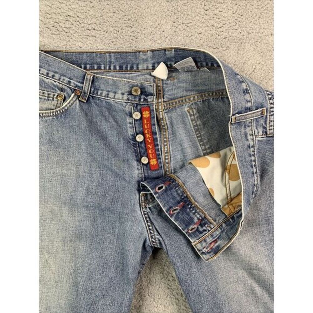 Lucky Brand Jeans Men's 38 Low Rise Short Raw Hem USA By Gene Montesano Vintage - Picture 8 of 16